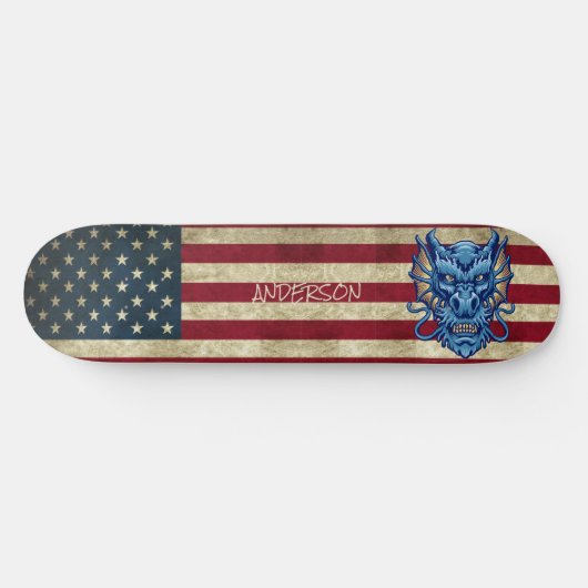 アメリパーソナライズされたカ・ブルーアジア・ドラゴンスケートボード スケートボード (横)