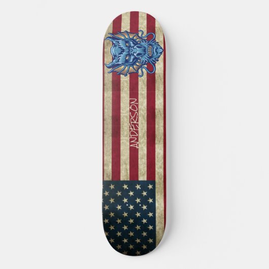 アメリパーソナライズされたカ・ブルーアジア・ドラゴンスケートボード スケートボード (正面)