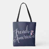 アメリフランスのカの絡み合ったハート買い物袋 トートバッグ (裏面)