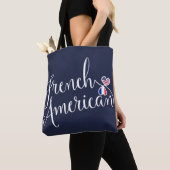 アメリフランスのカの絡み合ったハート買い物袋 トートバッグ (クローズアップ)
