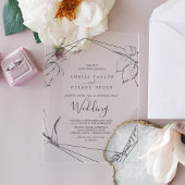 アメリモダンア素朴ボホエレガントフローラ結婚ズ アクリル招待状