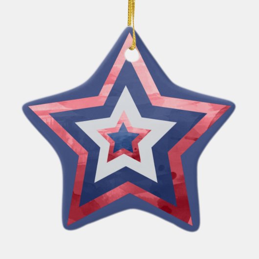 アメリモダンカ国旗の星赤白青 セラミックオーナメント (裏面)