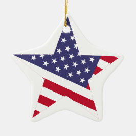 アメリモダンカ国旗の星赤白青 セラミックオーナメント