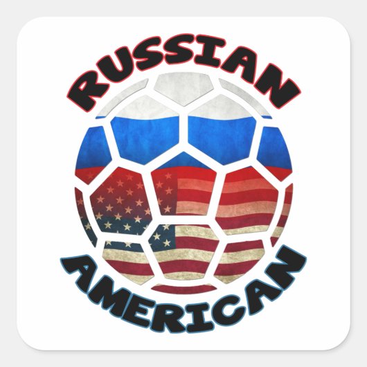 アメリロシアのカのサッカーボール スクエアシール (正面)