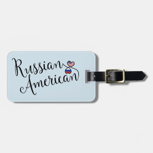 アメリロシアのカの絡み合ったハートの荷札 ラゲッジタグ (正面横)