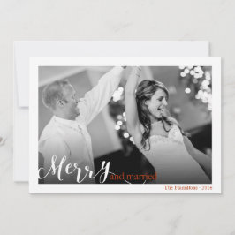 アメリーン結婚したドカップルの初めてのクリスマス写真 シーズンカード
