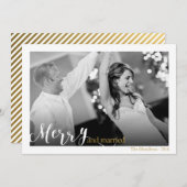 アメリーン結婚したドカップルの初めてのクリスマス写真 シーズンカード (正面/裏面)