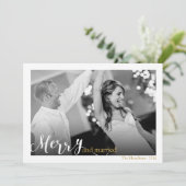 アメリーン結婚したドカップルの初めてのクリスマス写真 シーズンカード (スタンド正面)