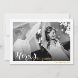 アメリーン結婚したドカップルの初めてのクリスマス写真 シーズンカード