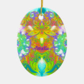 アメリー~イースター卵~フラクタル数々の色のかわいらし卵 セラミックオーナメント (正面)