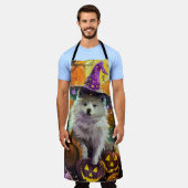 アメリ不気味カのエスキモハロウィーンの魔女とカボチャ エプロン (着用した状態)