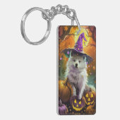 アメリ不気味カのエスキモハロウィーンの魔女とカボチャ キーホルダー (正面左)