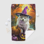 アメリ不気味カのエスキモハロウィーンの魔女とカボチャ ゴルフタオル (インサイチュ)