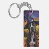 アメリ不気味カ（犬）スタッフォードハロウィーンパンプキン キーホルダー (正面左)