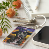 アメリ不気味カ（犬）スタッフォードハロウィーンパンプキン キーホルダー (正面右)