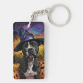 アメリ不気味カ（犬）スタッフォードハロウィーンパンプキン キーホルダー (裏面)