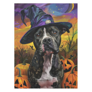 アメリ不気味カ（犬）スタッフォードハロウィーンパンプキン テーブルクロス