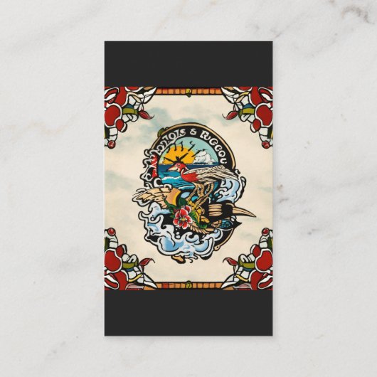 アメリ伝統的カのタトゥー写真 名刺 (裏面)