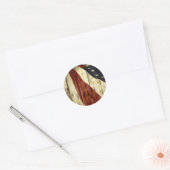 アメリ初期のカナ木目米国国旗 ラウンドシール (封筒)