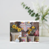 アメリ初期のカーナアンティークキルトハガキ ポストカード (スタンド正面)