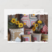 アメリ初期のカーナアンティークキルトハガキ ポストカード (正面/裏面)