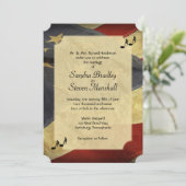 アメリ動揺してカ国旗の音楽結婚式招待状 招待状 (スタンド正面)