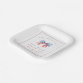 アメリ名門私立校風のカの水彩弓7月4日BBQ ペーパープレート (傾斜あり)