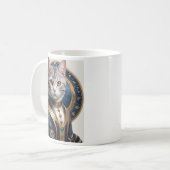 アメリ威厳のあるカのショートヘア猫(ブルーと金ゴールド) コーヒーマグカップ (正面左)