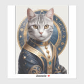 アメリ威厳のあるカのショートヘア猫(ブルーと金ゴールド) シール (シート)