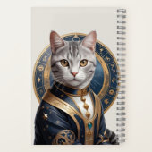 アメリ威厳のあるカのショートヘア猫(ブルーと金ゴールド) ノートブック (裏面)