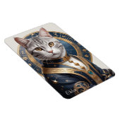 アメリ威厳のあるカのショートヘア猫(ブルーと金ゴールド) マグネット (右側)