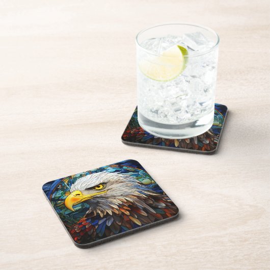 アメリ威厳のあるカのハゲのステンドグラス コースター (右側)