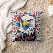 アメリ威厳のあるカのハゲ・イーグルフローラ クッション (ブランケット)