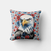 アメリ威厳のあるカのハゲ・イーグルフローラ クッション (正面)