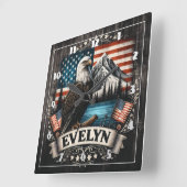 アメリ威厳のあるカの風景を越えた鷲 スクエア壁時計 (傾斜)