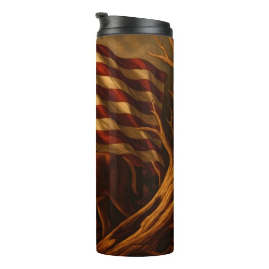 アメリ威厳のあるカ国旗の下のシカ タンブラー (回転右)