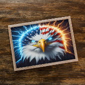 アメリ威厳のあるカ国旗の冠を持つワシ ポスター