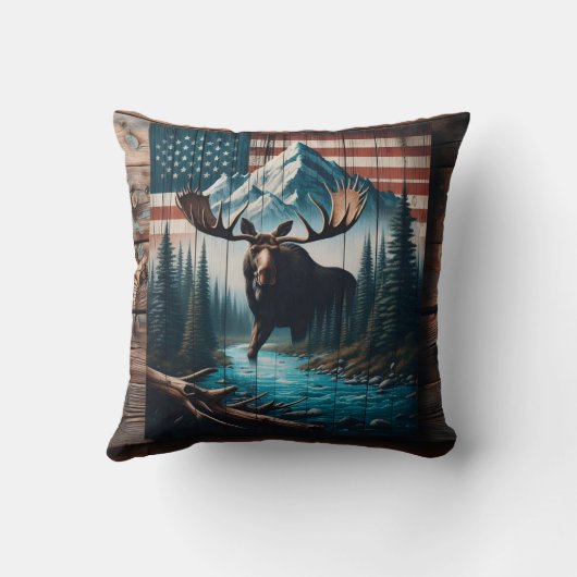 アメリ威厳のあるカ国旗の背景を無視する クッション (裏面)