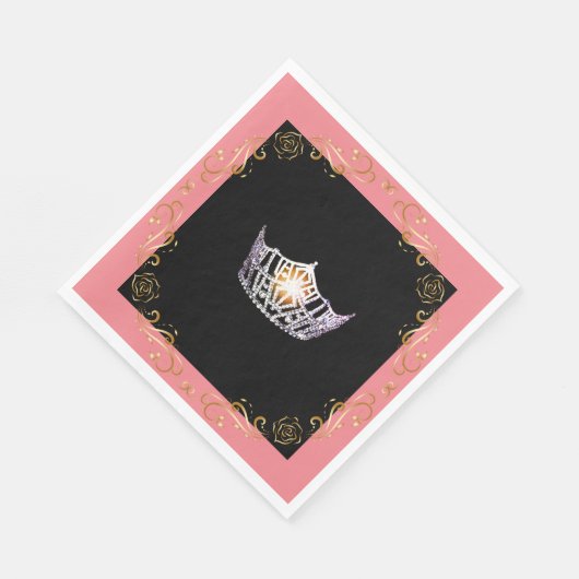 アメリ恋しく思アシルバークラウンランチョンペーパーナプキン スタンダードランチョンナプキン (角)