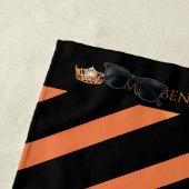 アメリ恋しく思カオレンジストライプティール(緑がかった色)クラウンビーチタオル ビーチタオル (インサイチュ)