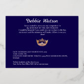 アメリ恋しく思カスタイルクラウンシェル日付を保存 箔招待状 (裏面)