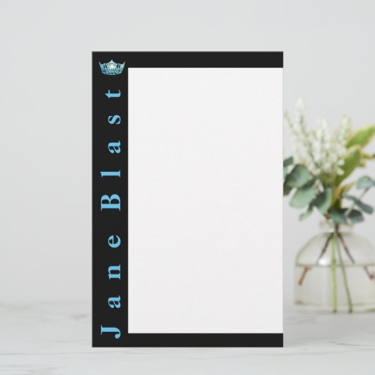 アメリ恋しく思カスタイルクラウン文房具 – ターコイズ/Wht 便箋 (スタンド正面)