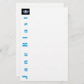 アメリ恋しく思カスタイルクラウン文房具 – ターコイズ/Wht 便箋 (正面/裏面)