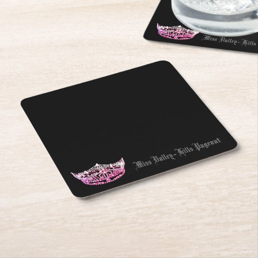 アメリ恋しく思カスタイルピンククラウン紙コースター スクエアペーパーコースター (アングル)