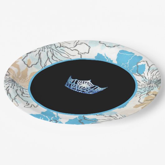 アメリ恋しく思カスタイルフローラクラウンプレート ペーパープレート (アングル)