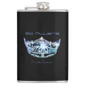 アメリ恋しく思カスタイルブルークラウンフラスコ名前をカスタムする フラスク (正面)