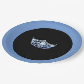 アメリ恋しく思カスタイルブルークラウン9"紙プレート ペーパープレート (アングル)