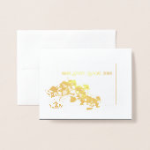 アメリ恋しく思カスタイルページェント蘭フォイルサンキュー 箔カード (封筒付き正面)