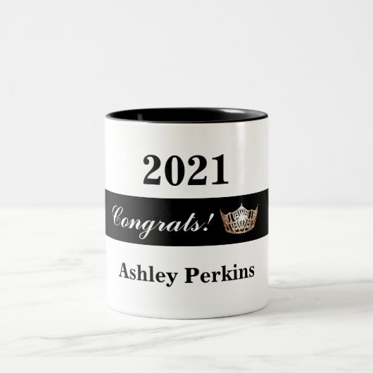 アメリ恋しく思カスタイルページャントクラウンおめでとうマグ ツートーンマグカップ (中央)