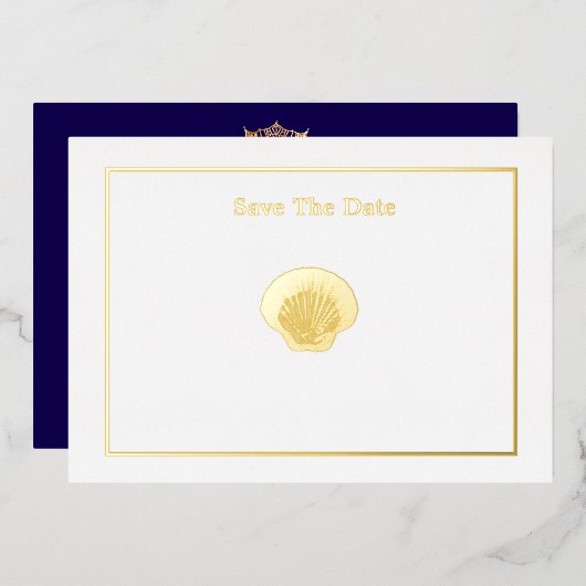 アメリ恋しく思カスタイルページャントクラウンシェルフォイルInvite 箔招待状 (正面/裏面)